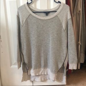 Side zip sweater quarter length sleeves